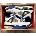 thumbnail image 2 of N I-K-E A i r-Jor-dan 4 Retro Motorsport Men's Size 10.5 White Blue, 2 of 6