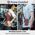 thumbnail image 6 of Phone Holder, Small Crossbody Shoulder Holsters Bag with Arm Band, Fits iPhone and Android, Use for Running, Walking, Hiking & Biking (6.7 Inches, Red), 6 of 14