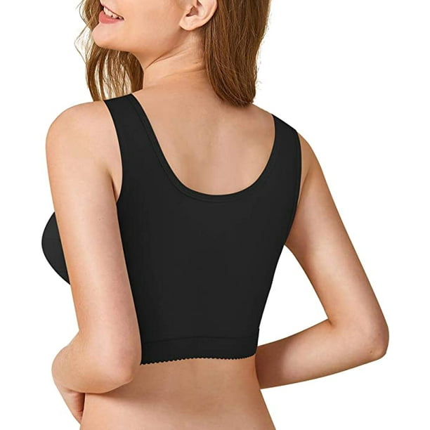 Well Front Closure Bra For Women Compression Posture Corrector Crop Top  With Breast Support Band Post-Surgery Shaper Underwear white 