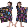 thumbnail image 4 of Colorful Psychedelic Mushroom Black Pattern Hooded Bath Towel，50"x30" for Ages 3 To 12 Kids, Quick Dry Lightweight Soft Microfiber Hood Beach Towel Cover Up for Kids, 4 of 7