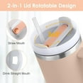 thumbnail image 3 of 40 Oz Tumbler with Handle and Straw Lid, Stainless Steel Tumblers 40oz Vacuum Insulated, 2-in-1 Lid Tumbler for Hot and Cold Beverages, Travel Mug for Car, Camping, Pink, 3 of 6
