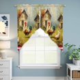 thumbnail image 6 of Farmhouse Rooster Kitchen Window Curtains, Swag Curtains Valance for Bedroom Living Room Bathroom, Vintage Rustic Plants Oil Painting Rod Pocket Window Treatment Curtain Block Drapes 2 Panels 36"x63", 6 of 9