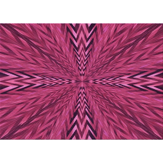 Ahgly Company Indoor Rectangle Patterned Crimson Red Area Rugs, 7' x 9'