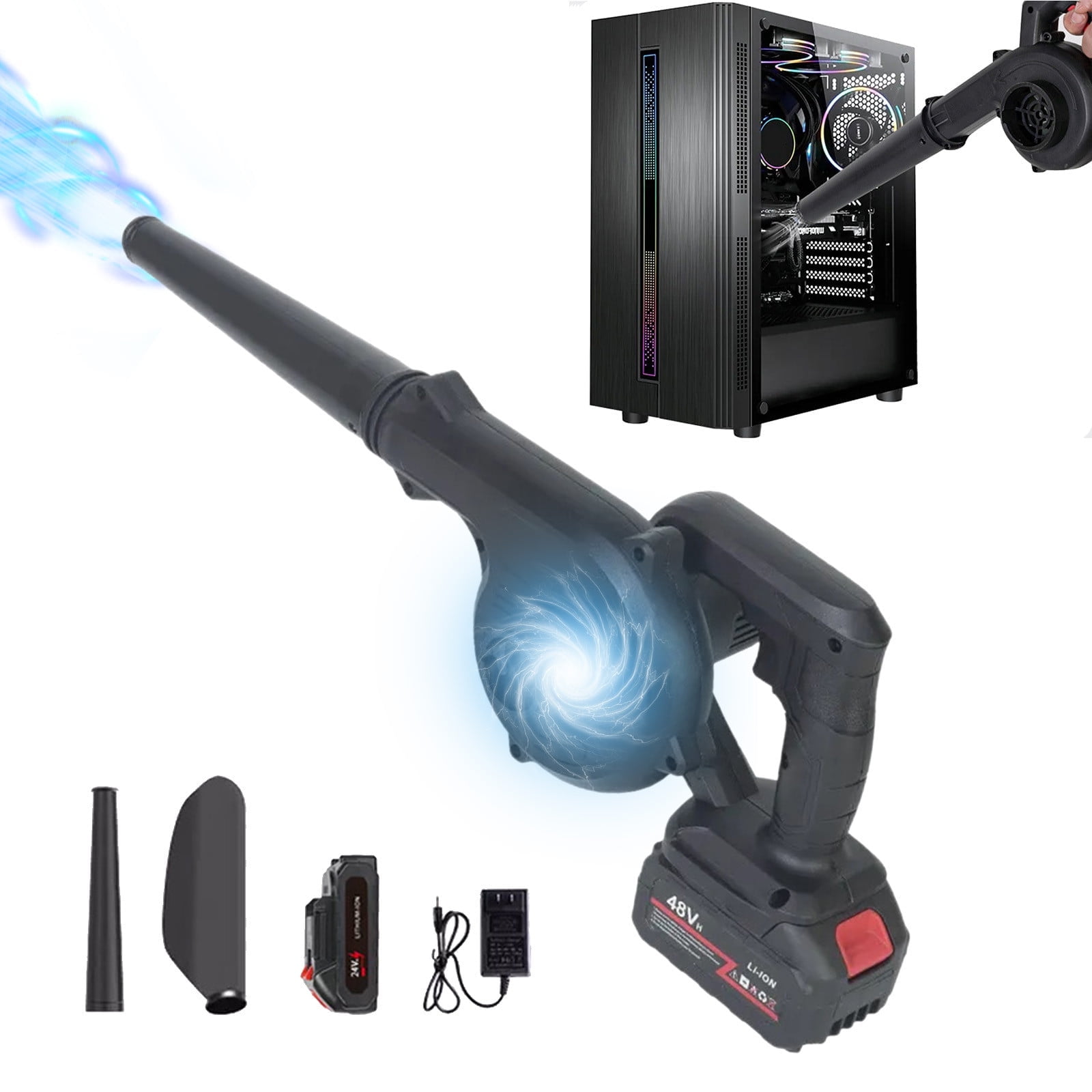 Hxlamzoo 48V Cordless Handheld Leaf Blower & Vacuum