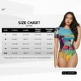 thumbnail image 5 of Rateoe Pop Art Colorful Cows Printed Women Rash Guard Short Sleeve,Tummy control Swimsuit Surfing Swimsuit Bathing Suit Short-sleeved Onesie UPF 50+ -Medium, 5 of 7