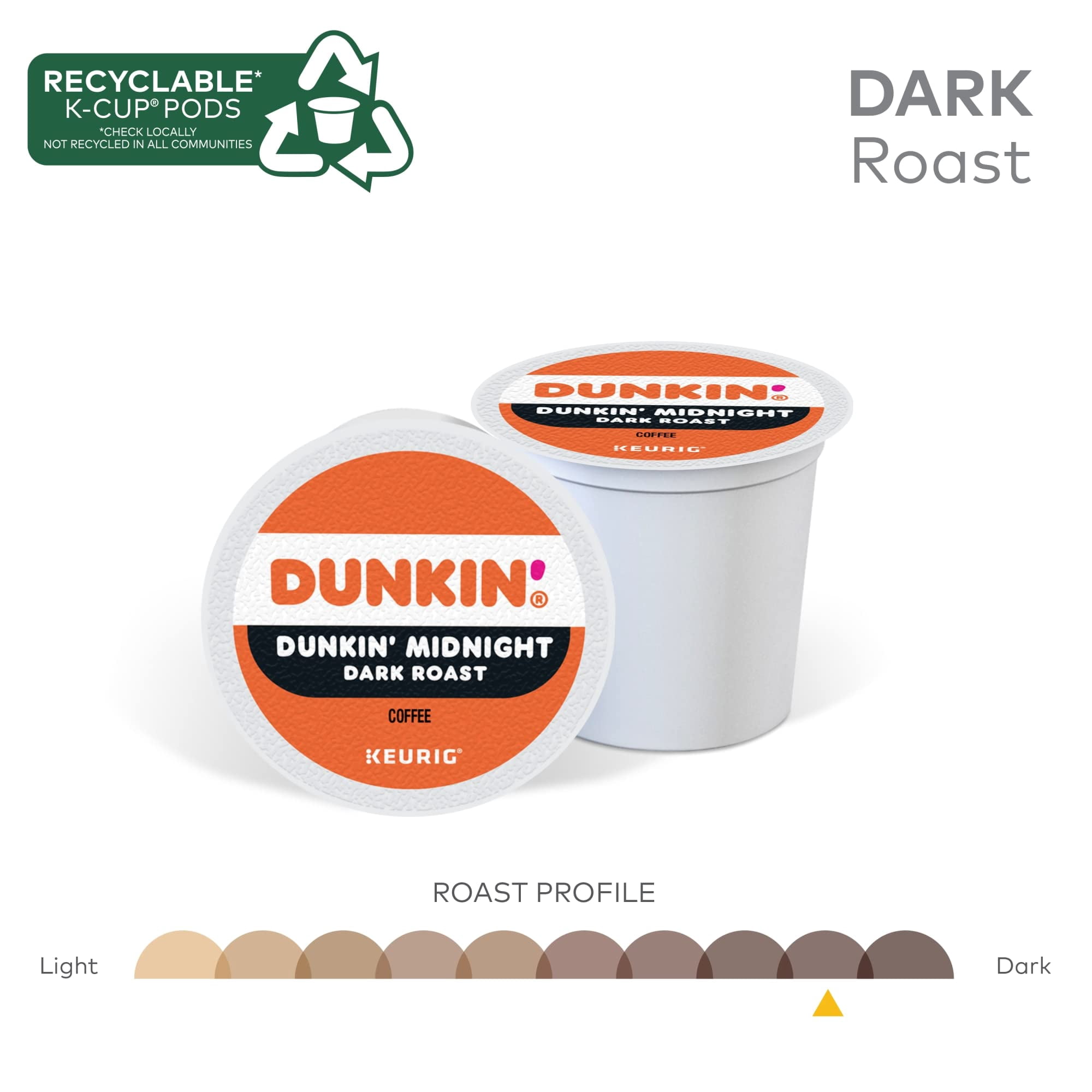 Dunkin' Single-Serve Coffee K-Cup®, Dark Roast, Carton of 4 Boxes of 22