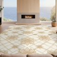 thumbnail image 2 of Design&I 9'x12' Washable Area Rug Sleek Flatweave Pet Friendly Beige Traditional Distressed Geometric Botanical Symmetrical Pile for Master Suite, Under Bed, 2 of 7