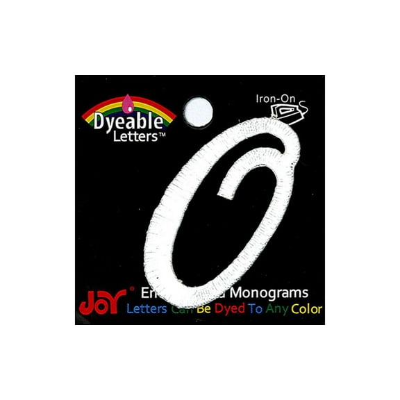 Joy Applique Letter Iron On Script Dye 1.5" Wht O