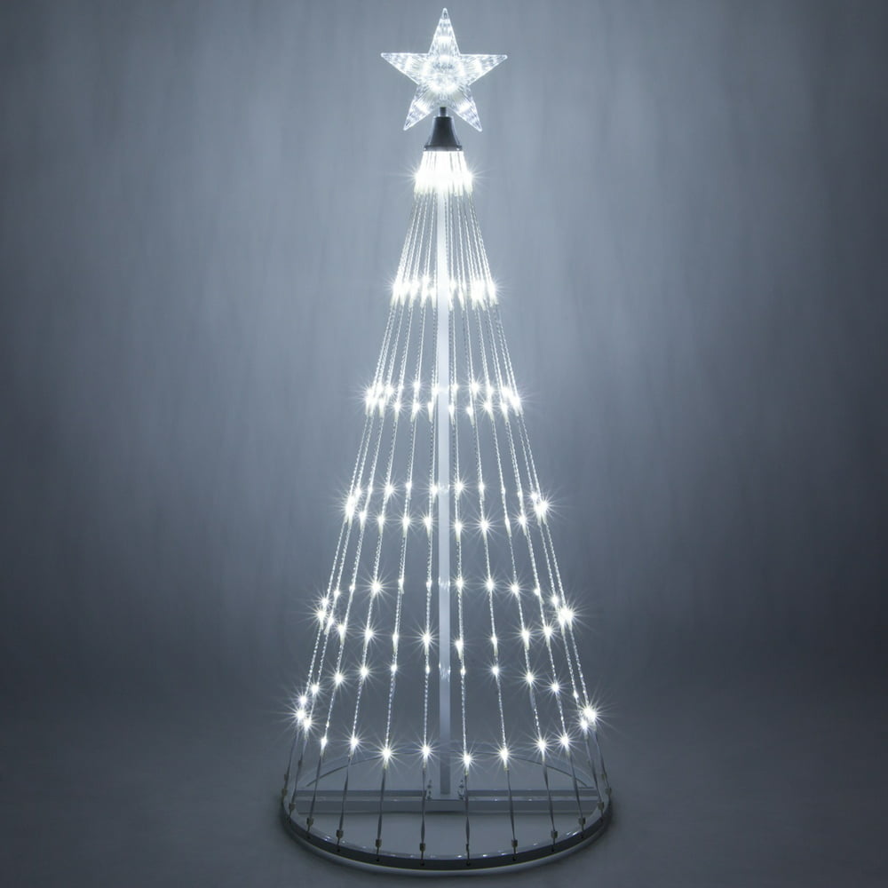 Wintergreen Lighting 6’ Cool White Outdoor Christmas Light Show Cone ...