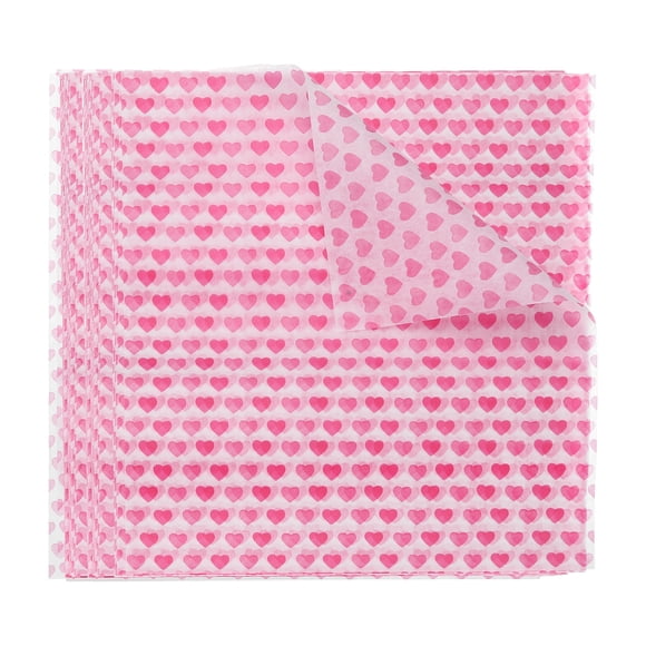 Uxcell 100 piezas de hojas de papel encerado con patrón de corazón cuadrado 9.84" x 8.46" para papel de hornear sándwich, rojo