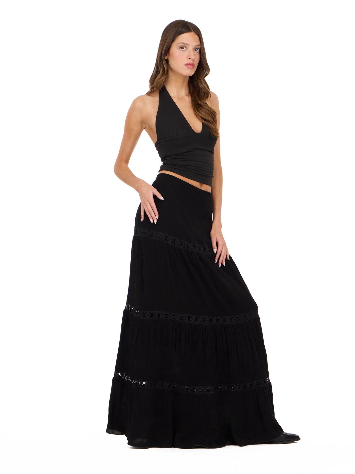 Forever 21 Women's Tiered Lace Maxi Skirt, Sizes XS-XL