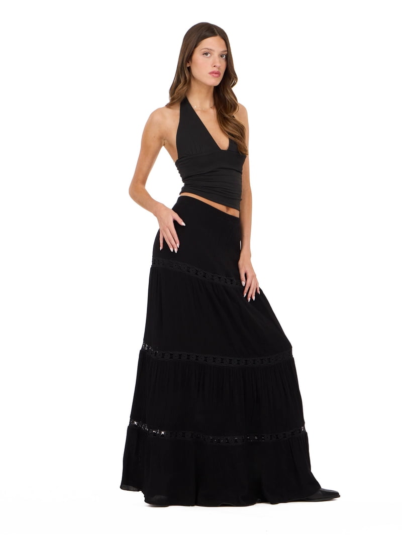 Forever 21 Women's Tiered Lace Maxi Skirt, Sizes XS-XL - Walmart.com