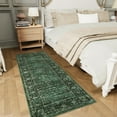 thumbnail image 2 of Garvee 2'x6' Vintage Floral Runner Rugs Oriental Carpet, Washable Rug Non Slip Stain Resistant Rug Low Pile Indoor Mats for Hallway Bedroom Kitchen, Green, 2 of 7