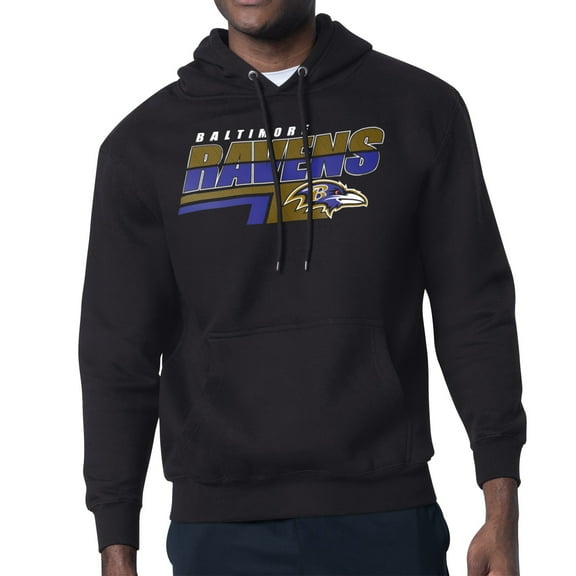 Men's Starter Black Baltimore Ravens Logo Push Graphic Hoodie