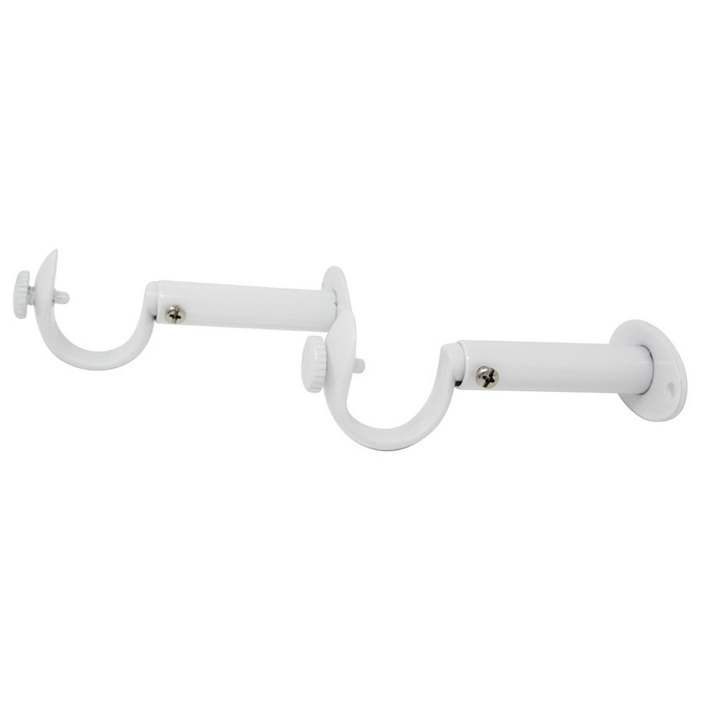Urbanest Adjustable Curtain Rod Bracket, 1 1/8"1 1/4", Glossy White