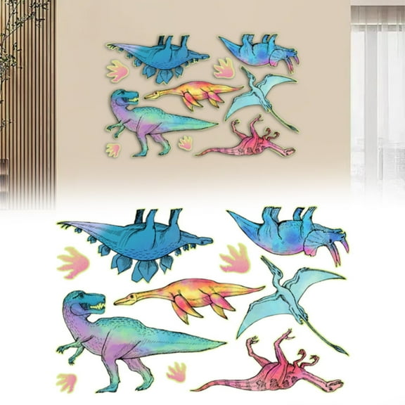 Wall stickers,Glow In The Dark Dinosaur Wall Decals Glowing Stickers For Ceiling Boys Bedroom Decoration Large Luminous Removable Dinosaur Wall Decor For Nursery Kids Birthday