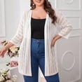 thumbnail image 3 of Womens Crochet Cardigan Sweaters for Summer Spring Fall, Lightweight Short Sleeve Oversized Open Front Kimono Boho Knit Beach Cover Up with Swimsuit, Bikini, Bathing suit, 3 of 10