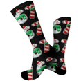 thumbnail image 2 of Bas Noirs Thème de Noël Confortables Imprimés 3D Mignons Mi-Mollet Chaussettes de Sport, 2 of 5