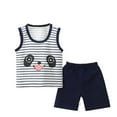 thumbnail image 3 of Bovxnpu Summer Boys Girls 2 Piece Outfits, Toddler Boys Casual Clothing Set, Baby Summer Boy Cute Printed Round Neck Tank Shorts Suit 3-4 Years, 3 of 4