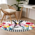 thumbnail image 4 of Round Rugs 4Ft, Spring Easter Round Area Rug Washable Indoor Throw Carpet, Colorful Flowers Tulips Bunny Lattice Soft Non Slip Circle Rug for Kitchen Nursery Room Home Decor Aesthetic, 4 of 8