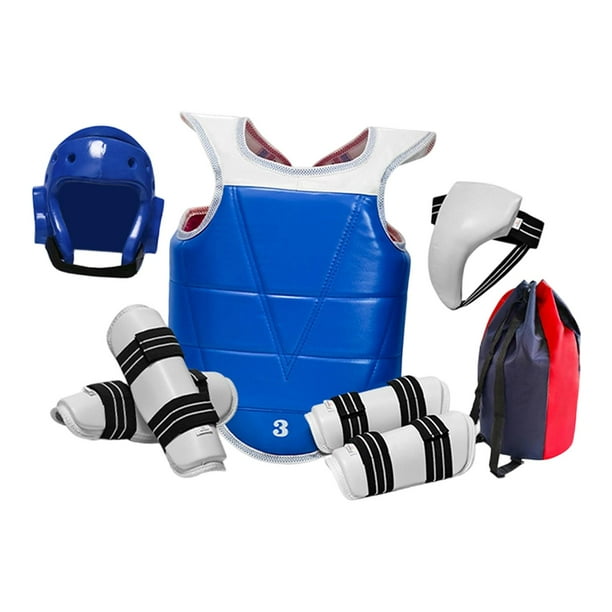 Equipo de Entrenamiento de Taekwondo, Equipo de Entrenamiento de Karate, Protectores Acolchados para Cabeza Y Pecho, Conjunto Completo de Protección P SG
