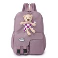 thumbnail image 1 of Mochila para niños y niñas, mochila escolar con colgante de animal lindo, mochila con cremallera (púrpura), 1 of 3