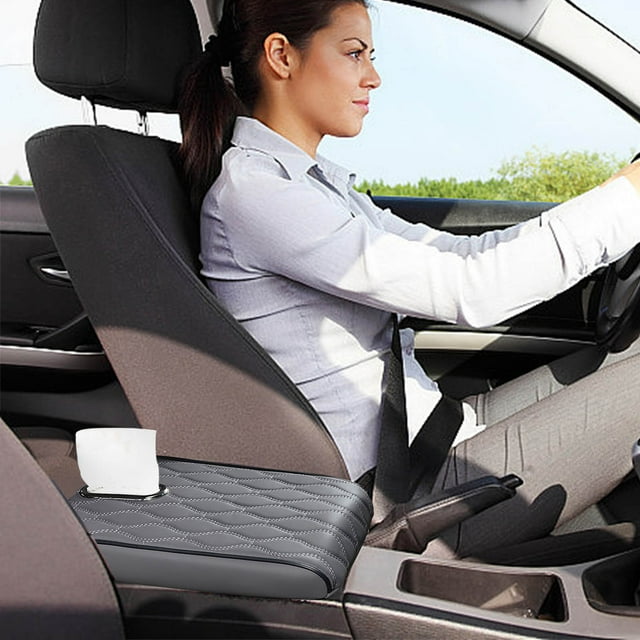 Ofertas Limitadas, Almohadilla de cojín para reposabrazos de automóvil con caja de pañuelos Almohadilla elevadora para reposabrazos multifuncional Akmoler