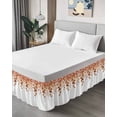thumbnail image 4 of Burnt Orange Botanical Wrap Around Bed Skirts for King Bed 16" Drop,Bed Skirt with Adjustable Elastic Belt Dust Ruffle Bed Valance for Bedroom Hotel Eucalyptus Leaves Pastoral Floral Bed Frame Cover, 4 of 7