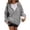 Gray #1, variant on WULMLEO Women's Casual Solid Zip Up Hoodies Long Sleeve Sweatshirts Leopard Hooded Sweatshirt Tops White M