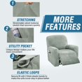 thumbnail image 4 of H.VERSAILTEX Split 4-Panel Velvet Recliner Chair Cover, High Stretch Non-Slip Washable Recliner Slipcover for Living Room, Sea Grass, 4 of 6
