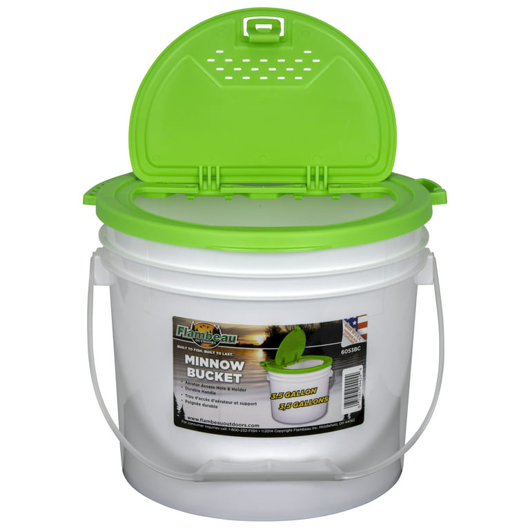 Bait Bucket with Aerator, 4.25-Gallon Live Bait Storage Bucket with  Portable Ae
