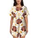 thumbnail image 1 of Fotbe Fall Turkey Conjunto de Pijama Estampado para Mujer, 2 Piezas, Ropa de Dormir con Camiseta de Manga Corta y Shorts Suaves-XX-Large, 1 of 6