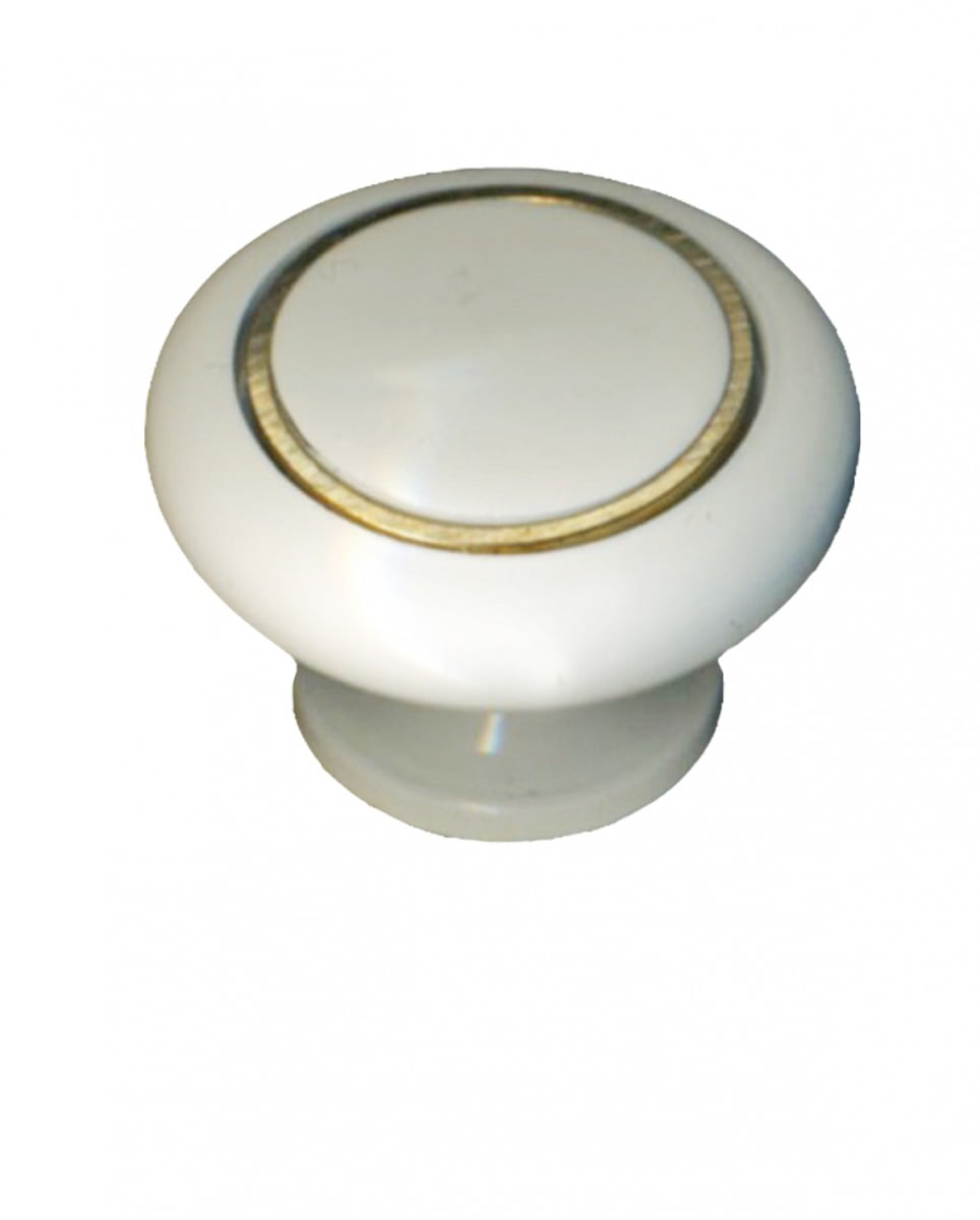 Kitchen Knobs White Brass Enamel 1 1/4 in. Door Pull HandleRenovators Supply