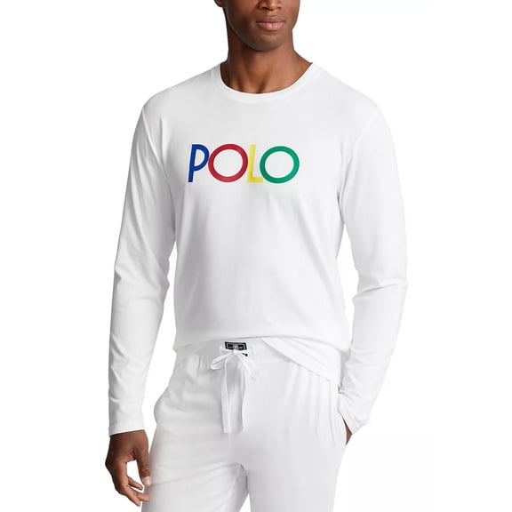 Polo Ralph Lauren Mens Logo Long Sleeve Crewneck Shirt Small White - NWT