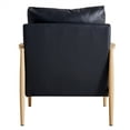 thumbnail image 4 of Accent Chair, Mid Century Modern PU Leather Upholstered Armchair with Imitation solid wood color Metal Frame Padded Backrest and Seat Cushion Sofa Chairs for Living Room, Black B, 4 of 7