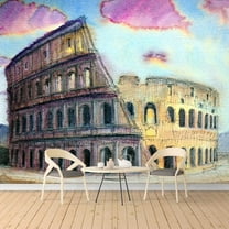 IDEA4WALL 6pcs Watercolor Painting Peel and Stick Wallpaper Removable Wall Murals Large Wall Stickers for Home Decoration, 100"x24"