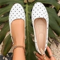thumbnail image 4 of KIJBLAE Women's Polka Dot Print Low Cut Casual Flats, Slip On Lazy Soft Sole Daily Moccasin Shoes White 37, 4 of 7
