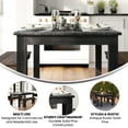 thumbnail image 4 of BizChair 60" x 38" Rectangular Black Wash Solid Pine Farm Dining Table, 4 of 12