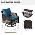 thumbnail image 4 of Vicluke 7 Piece Patio Furniture Set, Wicker Outdoor Conversation Sofa Set with Swivel Chairs, 2 Ottomans, Storage Coffee Table, Rattan Outdoor Sectional for Deck Backyard Porch （7 Seats, Turquoise), 4 of 7