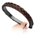thumbnail image 4 of DIGUAN Headband Synthetic Hair Plaited Headband Braid Braided With Teeth Hair Band Accessories for Women Girl Width 1 Inch (Plum Burgundy), 4 of 6