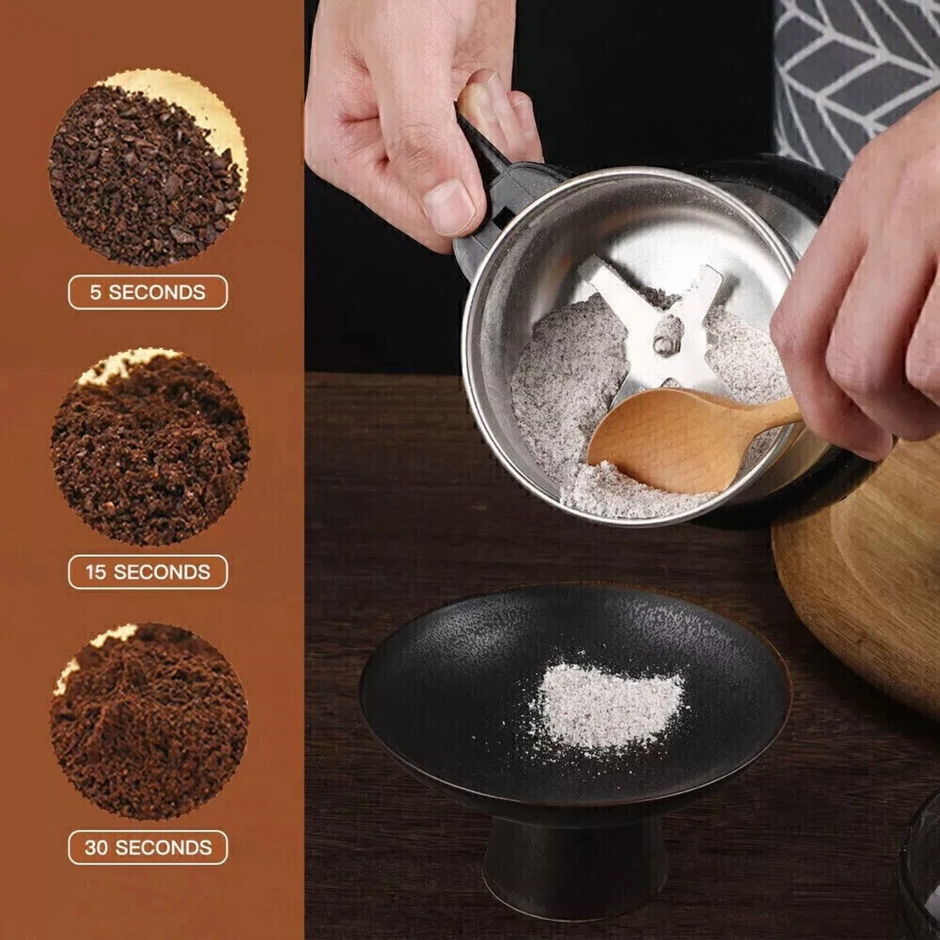 CRESTIN- Mini Electric Coffee Grinder Grinding Milling Bean Nuts Spice Matte Blender 400W
