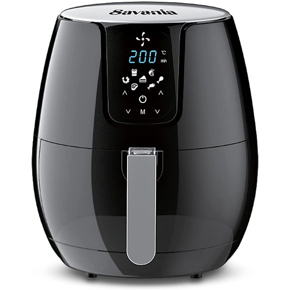 Savania 4.8 Quart Air Fryer, Non-stick Basket - Digital Touch Screen, 7 Cooking Pre-sets