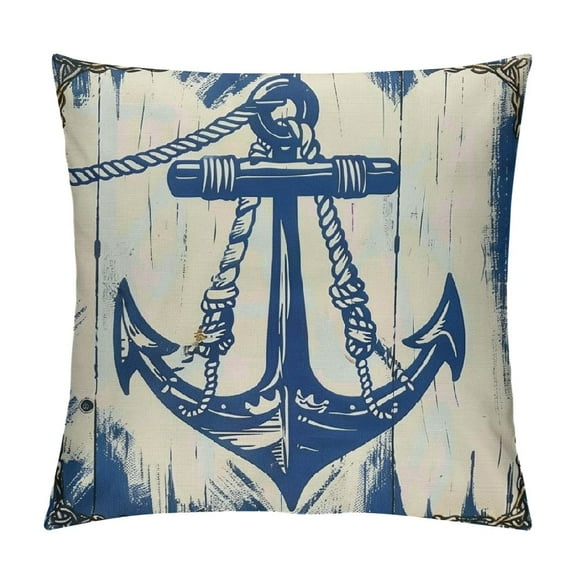 PHYHOO Coastal Throw Pillow Covers Navy Blue Stripe Cushion Covers Sea Theme Nautical Beach Vintage Decor for Home Sofa and Couch