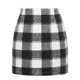 thumbnail image 3 of Qwertyu Women's Skirts Trendy Mini Skirts Fashion Wrap Fall Plaid Tweed Skirts Skorts Pencil Skirts Black M, 3 of 4