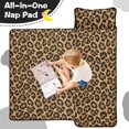 thumbnail image 4 of Black and Beige Leopard Print Teens Toddler Nap Mat with Pillow, Sleeping Mat Bag for Preschool Daycare 59"x22", 4 of 6