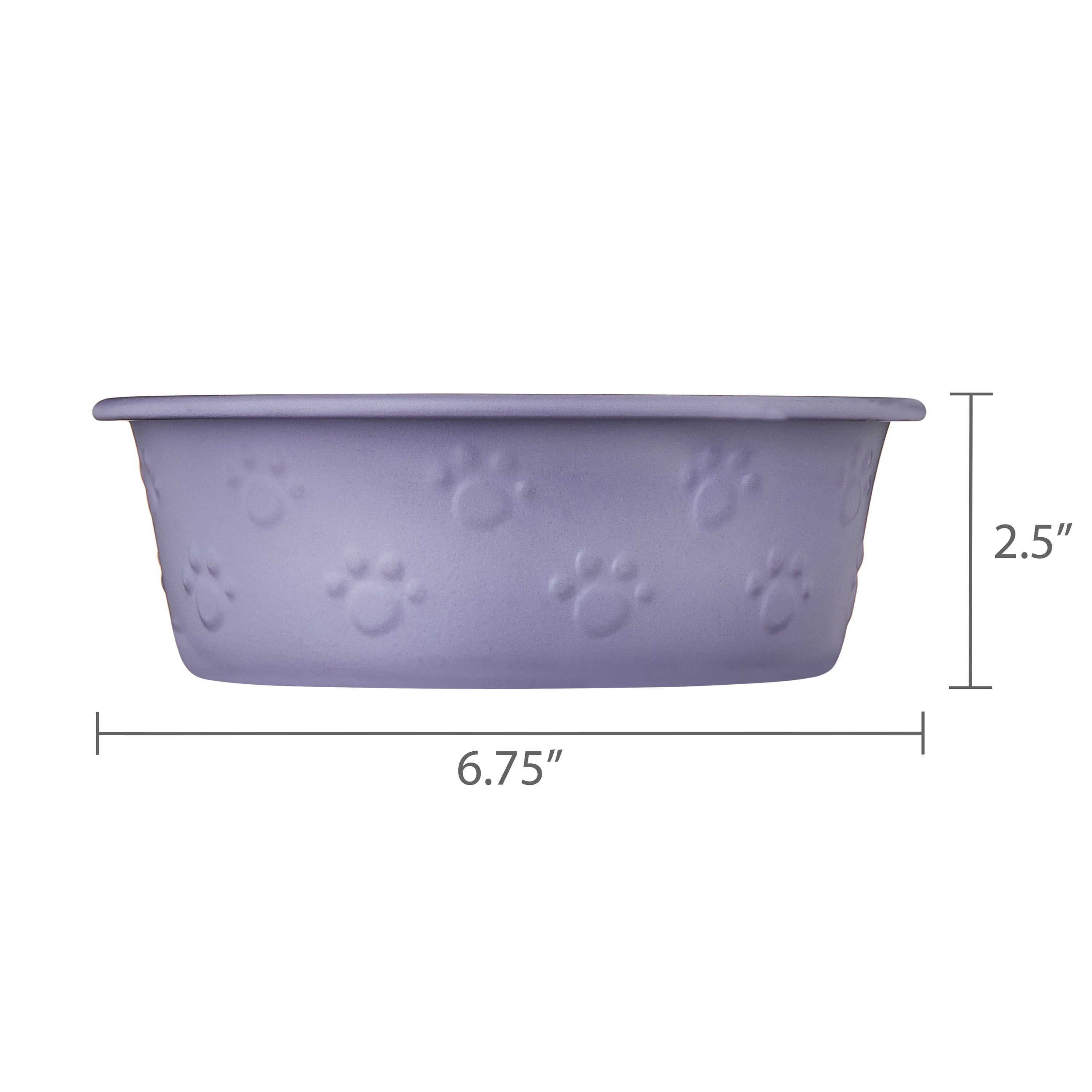 Vibrant Life Medium Stainless Steel Embossed Dog Bowl, Purple Paws