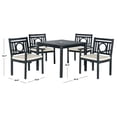 thumbnail image 3 of SAFAVIEH Montclair Outdoor Modern 5 Piece Dining Set with Cushion, Dark Slate Grey/Beige, 3 of 6