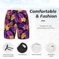 thumbnail image 4 of Kdxio Purple Flower Print Men'S Swim Trunks With Compression Liner 7 Inch Inseam Quick Dry Swim Shorts, 4 of 7