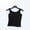 Black, variant on Womens Camisole Slim Cami Shirts Solid Color Round Neck Button Front Built In Bra Sleeveless Cami