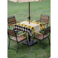 thumbnail image 4 of Outdoor Tablecloth with Umbrella Hole for Patio/Picnic/Party/Camping, Sunflowers Waterproof Table Cloth Square Cover Washable, Farmhouse Vintage Plaid Country Floral Plants (60"x 60"), 4 of 9